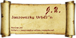 Jaszovszky Urbán névjegykártya