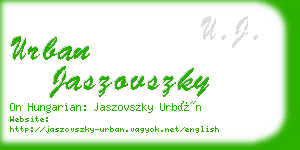 urban jaszovszky business card